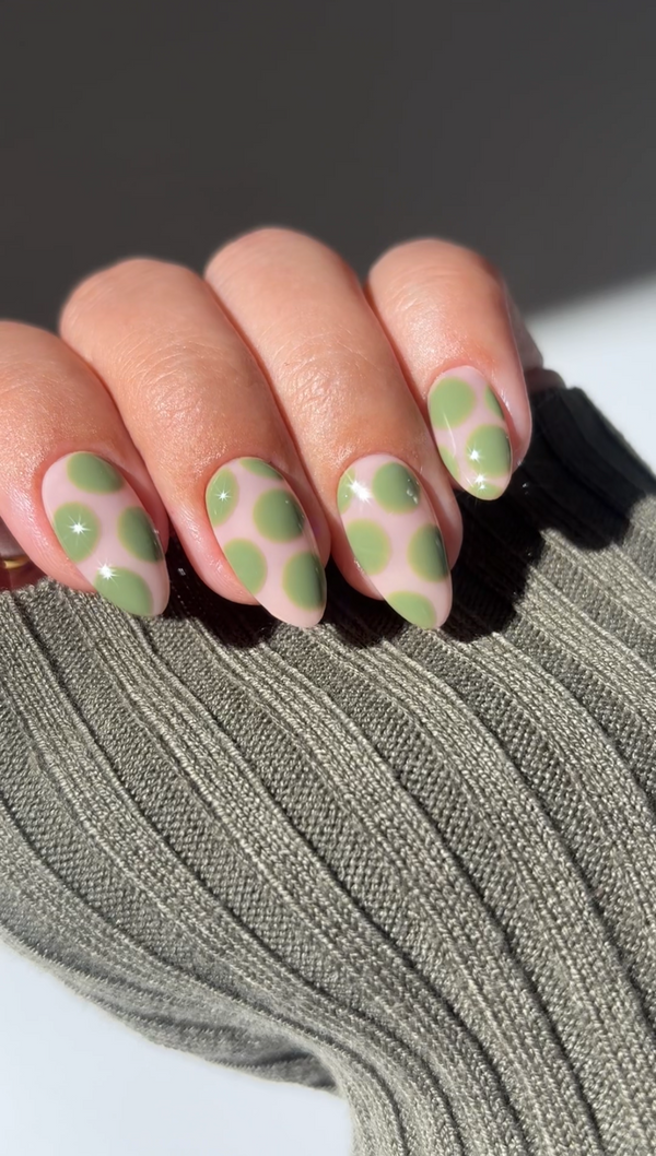 Serene Green Polka Dots